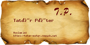 Tatár Péter névjegykártya